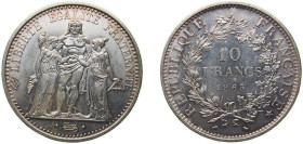 France Fifth Republic 1965 10 Francs Silver (.900) (8085500) 25g BU KM 932 Schön 236 Gad 813 F 364