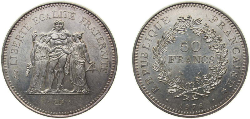 France Fifth Republic 1976 50 Francs Silver (.900) (Copper .100) (5544711) 29.92...