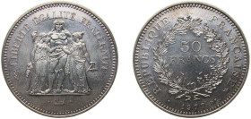 France Fifth Republic 1977 50 Francs Silver (.900) (Copper .100) (7884011) 30g BU F 426 F 427 Gad 882 Schön 237 KM 941