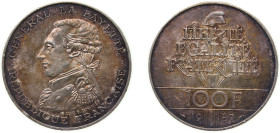 France Fifth Republic 1987 100 Francs (La Fayette) Silver (.900) Paris Mint (25000) 15g UNC F 455 KM 962 Gad 902