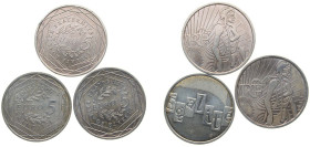 France Fifth Republic 2008-2013 5 Euro (3 Lots) Silver (.500) UNC