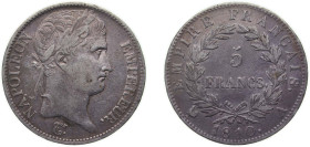 France First Empire 1810 A 5 Francs - Napoleon I Silver (.900) Paris Mint (8794796) 24.9g VF F 307 Gad 584 KM 694.1