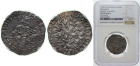 France County of Provence French feudal 1309 - 1343 1 Carlin - Robert d'Anjou Silver 3.94g NGC AU Cleaned MIR 28 MEC XIV 706-708 Biaggi 1638 CNI XIX 4...