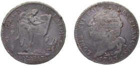 France Kingdom 1793 A 1 Écu - Louis XVI (FRANÇOIS) Silver (.917) Paris Mint (180505) 29.16g XF Dy royales 1718 KM 615 Ciani 2238