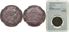 France Kingdom 1764 Jeton - Wars of 1764 Silver NGC AU 53 F 870