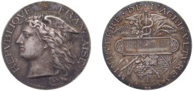 France Third Republic 1901 Medal - Ministere de L'Agricvltvre Silver 37.84g XF