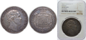 Germany Kingdom of Saxony (Albertinian Line) German states 1854 F 2 Thaler / 3½ Gulden - Frederick August II Silver (.900) (886000) 37.12g NGC AU Clea...