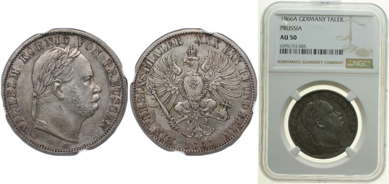 Germany Kingdom of Prussia German states 1866 A 1 Vereinsthaler - William I ("Si...
