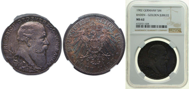 Germany Grand-duchy of Baden Second Empire 1902 5 Mark - Frederick I (Reign) Sil...