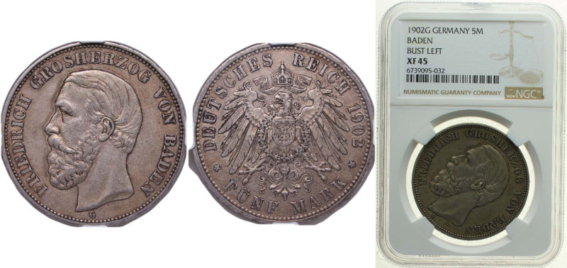 Germany Grand-duchy of Baden Second Empire 1902 G 5 Mark - Frederick I Silver (....