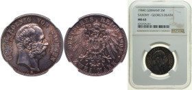 Germany Kingdom of Saxony (Albertinian Line) Second Empire 1904 E 2 Marks - George Silver (.900) Muldenhütten Mint (150000) 11.111g NGC MS 63 KM 1261 ...