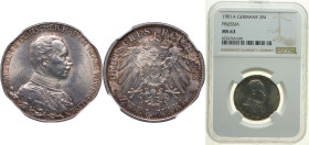 Germany Kingdom of Prussia Second Empire 1913 A 2 Marks - William II (Reign) Silver (.900) Berlin Mint (1500000) 11.111g NGC MS 63 KM 533 J 111