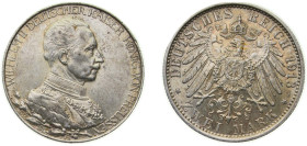 Germany Kingdom of Prussia Second Empire 1913 A 2 Marks - William II (Reign) Silver (.900) Berlin Mint (1500000) 11.111g AU KM 533 J 111