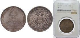 Germany Kingdom of Saxony (Albertinian Line) Second Empire 1913 E 3 Mark - Frederick August III (Battle of Leipzig) Silver (.900) Muldenhütten Mint (9...