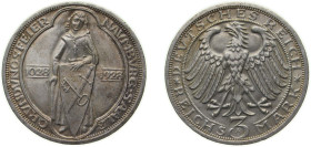 Germany Weimar Republic 1928 A 3 Reichsmark (Naumburg) Silver (.500) Berlin Mint (100000) 14.96g UNC KM 57