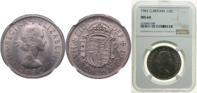 Great Britain United Kingdom 1961 ½ Crown - Elizabeth II (1st portrait; no 'BRITT:OMN') Copper-nickel (75% Cu, 25% Ni) Royal Mint (Tower Hill) (258878...