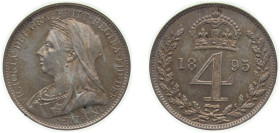 Great Britain United Kingdom 1895 4 Pence - Victoria (3rd portrait; Maundy issues) Silver (.925) (8877) 1.9g PL KM 778 Sp 3944