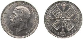Great Britain United Kingdom 1928 1 Florin - George V (3rd issue) Silver (.500) Royal Mint (Tower Hill) (11087100) 11.3g AU KM 834 Sp 4038