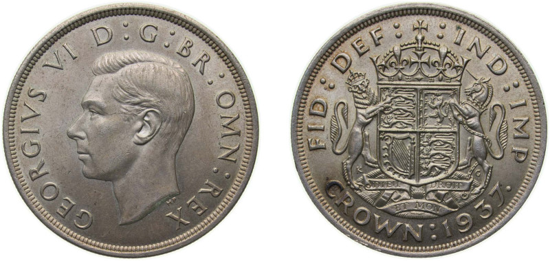 Great Britain United Kingdom 1937 1 Crown - George VI (Coronation) Silver (.500)...