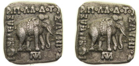 India (ancient) Indo-Greek Kingdom 160 - 150 BC AR Drachm - Apollodotus I Silver 2.11g AU Mitch AC 1754