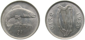 Ireland Republic 1939 2 Scilling - Flóirin Silver (.750) Royal Mint (Tower Hill) (1080000) 11.31g UNC KM 15 Sp 6634