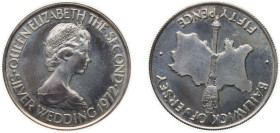Jersey British dependency 1972 50 Pence - Elizabeth II (Silver Wedding) Silver (.925) (24000) 5.59g UNC KM 35