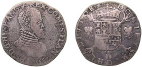 Low countries feudal County of Flanders Spanish possession 1557 1 Daalder "Philipsdaalder" - Philip II (ANG) Silver (.833) Bruges Mint 33.6g VF GH 210...