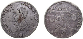 Low countries feudal Duchy of Brabant Spanish possession 1589 Hand 1 Daalder - Philip II (with Portugal shield) Silver (.833) Antwerp Mint 29.81g VF G...