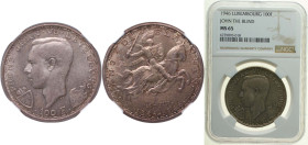 Luxembourg Principalty 1946 100 Francs - Charlotte (John the Blind) Silver (.835) (Copper .165) Brussels Mint (98000) 25g NGC MS 65 L 293 Weiller 283 ...