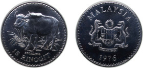 Malaysia Federal elective constitutional monarchy 1976 15 Ringgit - Agong VI (Conservation) Silver (.925) Royal Mint (40000) 28.28g UNC KM 19 Schön 58...