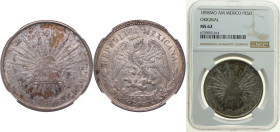Mexico Federal Republic 1898 Mo AM 1 Peso "Original" Silver (.9027) (Copper .0973) Mexico City Mint (10156000) 27.073g NGC MS 62 KM 409