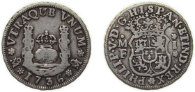 Mexico Spanish colony 1736 Mo MF 1 Real - Felipe V Silver (.917) Mexico City Mint 3.27g VF KM 75
