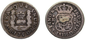 Mexico Spanish colony 1750 Mo M 1 Real - Fernando VI Silver (.917) Mexico City Mint 3.13g VF Mount Removed KM 76