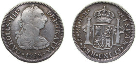 Mexico Spanish colony 1788 Mo FM 2 Reales - Carlos III Silver (.896) Mexico City Mint 6.67g XF KM 88a