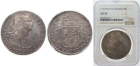 Mexico Spanish colony 1797 Mo FM 8 Reales - Carlos IV Silver (.903) Mexico City Mint 27.07g NGC AU 58 KM 109