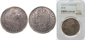 Mexico Spanish colony 1802 Mo FT 8 Reales - Carlos IV Silver (.903) Mexico City Mint 27.07g NGC AU 58 KM 109