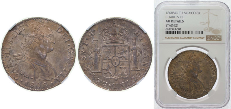 Mexico Spanish colony 1808 Mo TH 8 Reales - Carlos IV Silver (.903) Mexico City ...