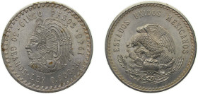 Mexico United Mexican States 1948 Mo 5 Pesos Silver (.900) Mexico City Mint (26740000) 29.84g UNC KM 465