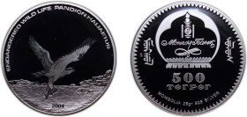 Mongolia Republic 2004 500 Tögrög (Osprey) Silver (.925) (5000) 25g PF KM 318