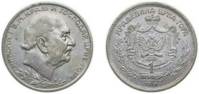 Montenegro Kingdom 1914 1 Perper - Nikola I Silver (.835) (500000) 4.97g AU KM 14