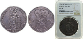 Netherlands Dutch Republic Province of Utrecht 1786 3 Gulden Silver (.920) Utrecht Mint 31.82g NGC AU 58 KM 117 Delmonte S 1150