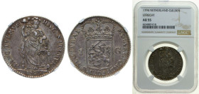 Netherlands Dutch Republic Province of Utrecht 1794 1 Gulden Silver (.920) Utrecht Mint (844000) 10.4g NGC AU 55 KM 102 Delmonte S 1182 CNM 2.43.121