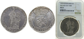 Netherlands Dutch Republic Province of Zeeland 1795 Silver Ducat - Batavian Republic (Zeeland) Silver (.868) Middelburg Mint 28.08g NGC MS 63 KM 10.6 ...