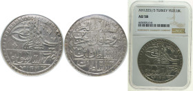 Ottoman Empire AH 1203//3 (1791) Yüzlük - Selīm III Billon (.465 silver) Konstantiniyye Mint 32g NGC AU 58 KM 507 Dav ECT 334