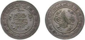 Ottoman Empire AH 1223//27 (1834) Altilik - Mahmud II Billon (.435 silver) Konstantiniyye Mint 11.27g AU KM 603