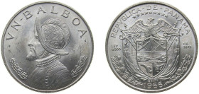Panama Republic 1966 1 Balboa Silver (.900) (Copper .100) 26.76g BU KM 27