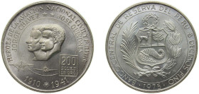 Peru Republic 1975 200 Soles de Oro (Aviation Heroes) Silver (.800) (90000) 22g BU KM 262