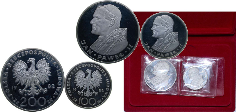 Poland People's Republic 1982 CHI Złotych set (Papal Visit, 2 Lots) Silver (.750...