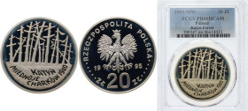 Poland Third Republic 1995 MW 20 Złotych (Katyń Miednoje Charków 1940 Massacres) Silver (.925) Warsaw Mint (30000) 31.1g PCGS PR 66 Y 286