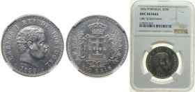 Portugal Kingdom 1896 500 Réis - Carlos I Silver (.917) (5120000) 12.5g NGC UNC Scratches KM 535 Gomes C1 11